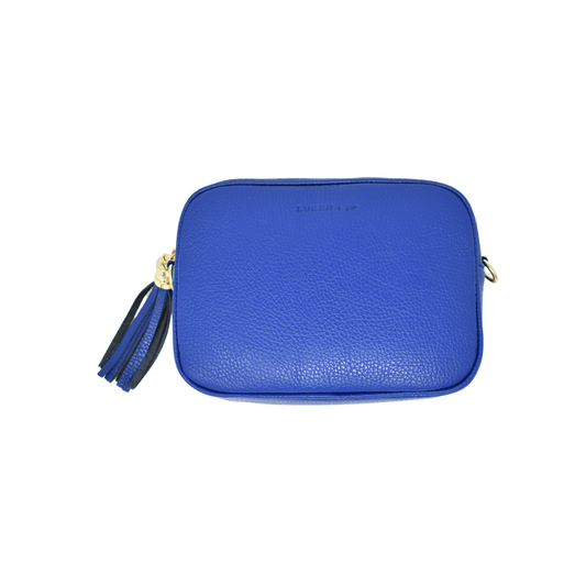 Bright Blue Leather Box Handbag, Crossbody Bag Blue, Camera Box Handbag Blue, Tassel Blue Bag, Leather Crossbody Blue